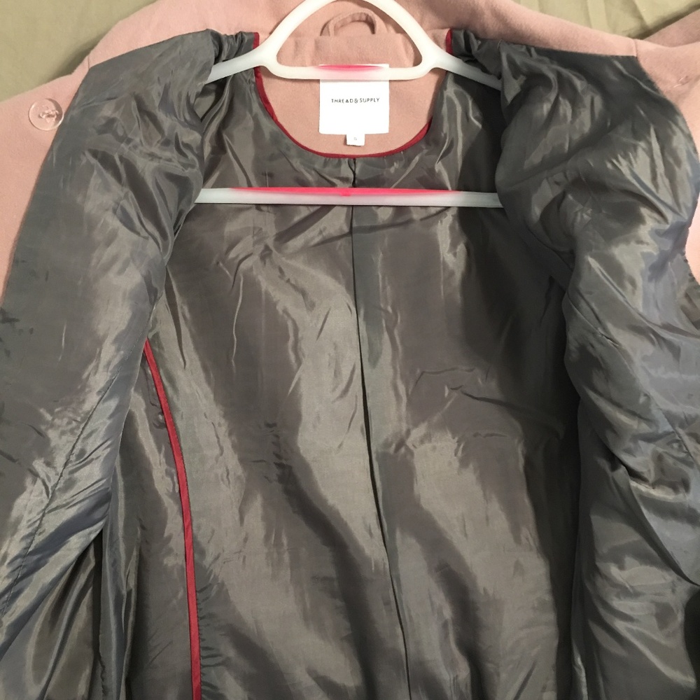 Nordstrom Thread and Supply Pink Pea Coat - Picture 7 of 7